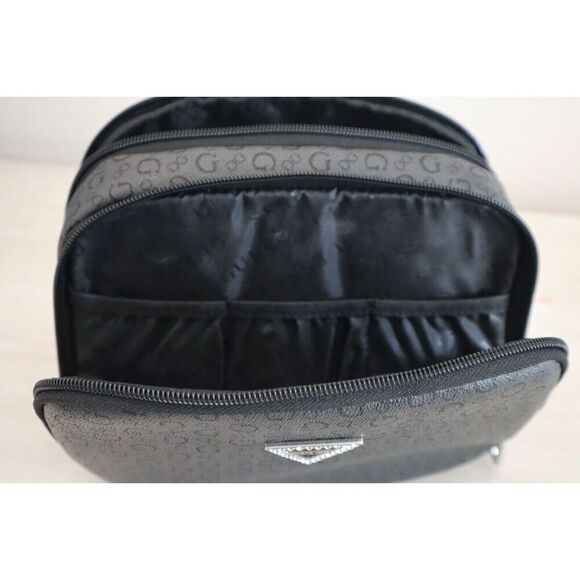 Guess T7200965 Women's Coal Allover Logo Junction Travel Cosmetic Makeup Bag - Picture 8 of 11
